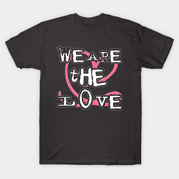 WE ARE THE LOVE: Red, Black, and White Love T-Shirt by PopArtyParty